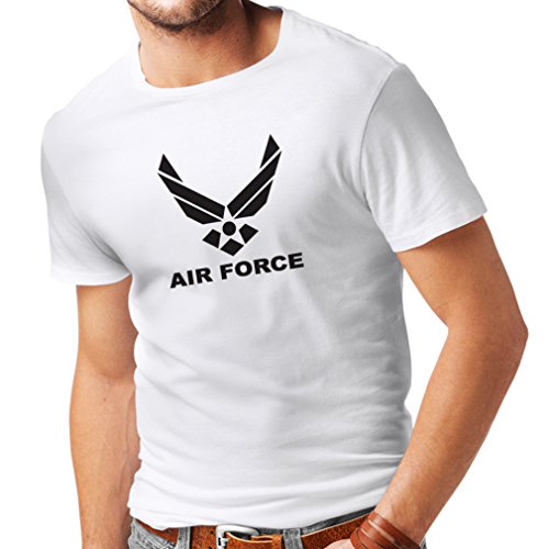 lepni.me Camisetas Hombre United States Air Force (USAF) - U. S. Army, USA Armed Forces (Medium Blanco Negro)