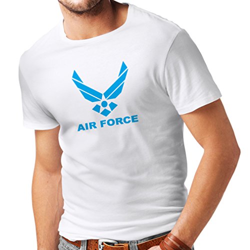 lepni.me Camisetas Hombre United States Air Force (USAF) - U. S. Army, USA Armed Forces (Small Blanco Azul)