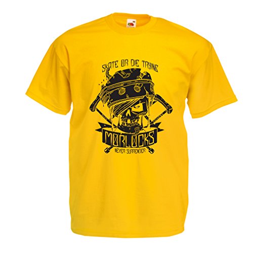 lepni.me N4605 Camiseta Skate or Die Trying (X-Large Amarillo Multicolor)