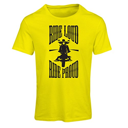 lepni.me N4695F Camiseta Mujer Ride Loud! (XX-Large Amarillo Multicolor)