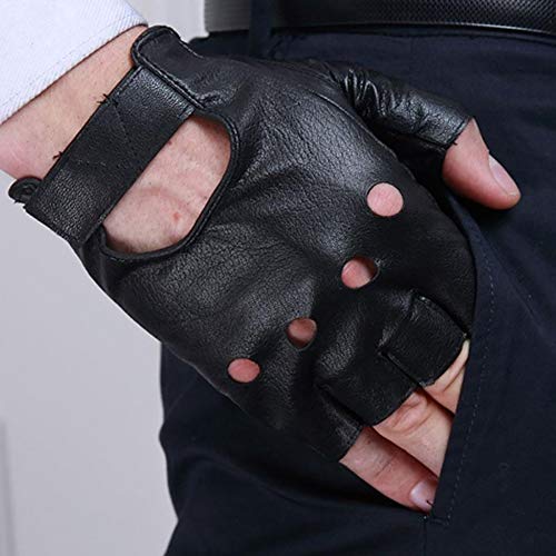 Lespar Guantes de Hip-Hop de Piel sintética para Hombre, Guante de Fitness, Culturismo, Fitness, Crossfit, Entrenamiento de Fuerza, Gimnasio, Deporte, Acolchado para Hombres y Mujeres