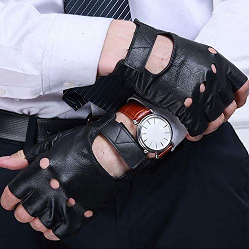 Lespar Guantes de Hip-Hop de Piel sintética para Hombre, Guante de Fitness, Culturismo, Fitness, Crossfit, Entrenamiento de Fuerza, Gimnasio, Deporte, Acolchado para Hombres y Mujeres