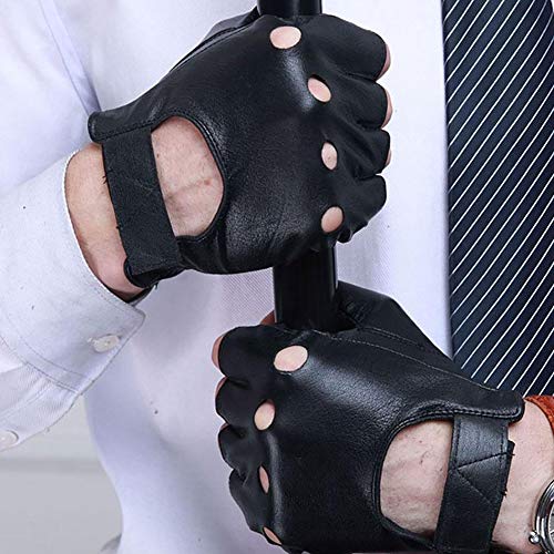 Lespar Guantes de Hip-Hop de Piel sintética para Hombre, Guante de Fitness, Culturismo, Fitness, Crossfit, Entrenamiento de Fuerza, Gimnasio, Deporte, Acolchado para Hombres y Mujeres