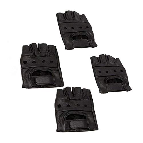 Lespar Guantes de Hip-Hop de Piel sintética para Hombre, Guante de Fitness, Culturismo, Fitness, Crossfit, Entrenamiento de Fuerza, Gimnasio, Deporte, Acolchado para Hombres y Mujeres