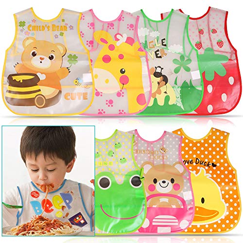 Letilio Baberos - 8 pcs Impermeable baby bib Unisexo EVA delantal de bebé para 6 meses a 6 años edad