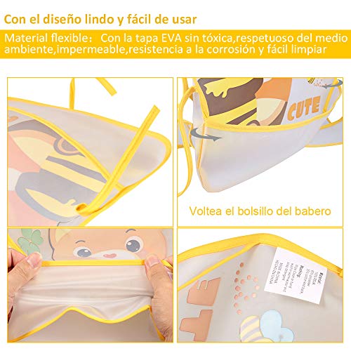 Letilio Baberos - 8 pcs Impermeable baby bib Unisexo EVA delantal de bebé para 6 meses a 6 años edad