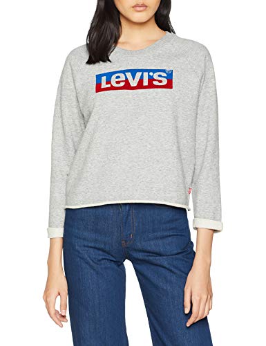 Levi's Graphic Gym Sudadera, Gris (Box Tab Crew Smokestack Htr 0004), X-Small para Mujer