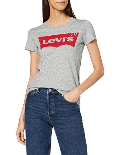 Levi's The Perfect Tee, Camiseta para Mujer, Gris (Better Batwing Smokestack Smokestack Htr 263), X-Small