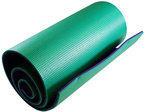 LEYENDAS Esterilla de Yoga Universal de Alta Densidad. Antideslizante. Colores Atractivos. Medida Ideal para Hacer Yoga (Morado/Verde, 170x50x1 cm)