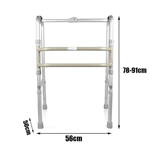 LHY-Andador Portátil y Plegable Rollator Walker Farm Aid Cuatro Patas Bastón para Caminar Pie de Inodoro para Adultos Mayores discapacitados Altura Ajustable 78-91 cm