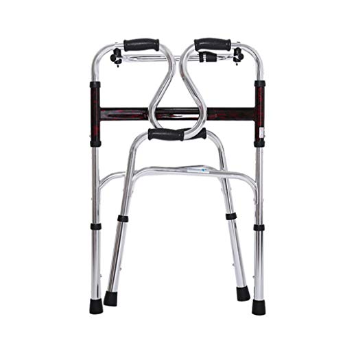 LHY-Andador Rollator Walker Plegable Farm Aid Cuatro Patas Bastón para Andar de pie Marco para Inodoro para Adultos Mayores discapacitados Altura Ajustable 74-92 cm