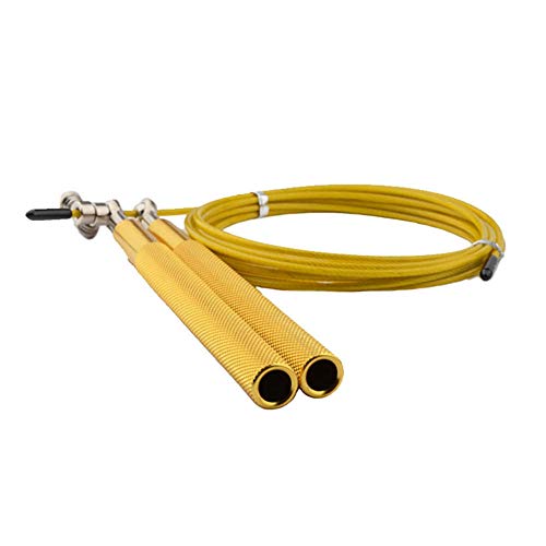 LI-SCARF - Comba de saltar para adultos, de acero inoxidable, ajustable, para acondicionar la pérdida de grasa, color amarillo