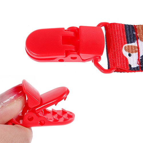 Lictin 6 Pcs Cadenas para chupetes chupetero con adorable diseño a dos caras Unisex Clips para niños y niñas con DIY diseño el nombre del bebé