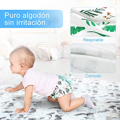 Lictin Pantalones de Entrenamiento para Bebé- Pañal de Aprendizaje para Bebés con 4 Ropa Interior Pantalones de Entrenamiento Orinal y 2 Reutilizables Pañales de Tela Talla (2-3 años)