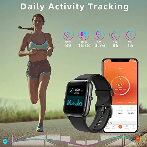 LIFEBEE Smartwatch, Reloj Inteligente Impermeable IP68 para Hombre Mujer niños, Pulsera de Actividad Inteligente con Monitor de Sueño Contador de Caloría Pulsómetros Podómetro para Android iOS