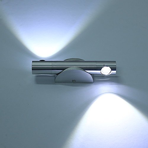 Lightess Apliques de Pared Bañadores Lámpara 6W 2 Granos LED para Iluminación del Pasillo, Escalera, Blanco Frío