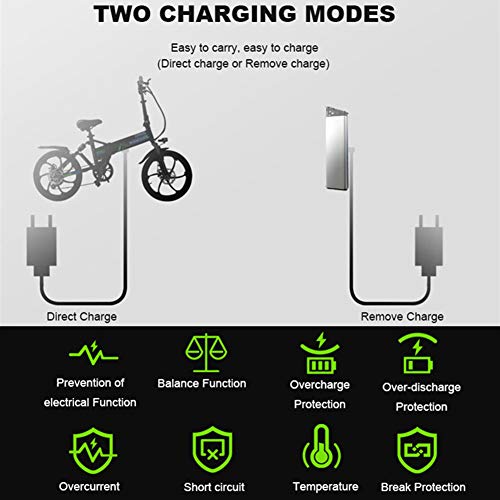 LILIJIA Bicicleta Eléctrica 20"48v 10ah Batería Litio Gran Capacidad Bicicletas Eléctricas 7 Velocidades para Adultos Marco Aleación Magnesio Ligero y Ajustable Bicicleta Eléctrica para,Blanco