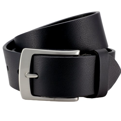 Lindenmann - Cinturón para vaqueros XXL, 4 mm, de cuero de búfalo, para hombre negro 95