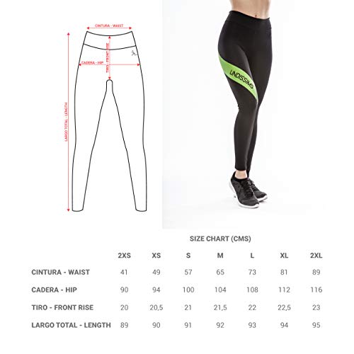 Lindissims Legging Eco-Sostenible Anax Diagonal Band Print Mallas Deporte, Pantalones Deportivos, Cintura Alta, Yoga, Running, Fitness…