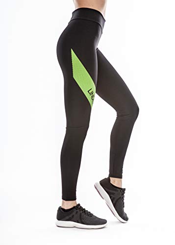 Lindissims Legging Eco-Sostenible Anax Diagonal Band Print Mallas Deporte, Pantalones Deportivos, Cintura Alta, Yoga, Running, Fitness…