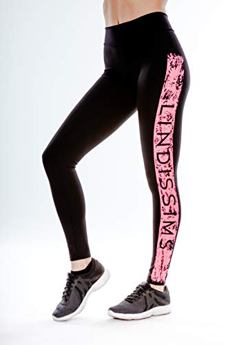 Lindissims Legging Eco-Sostenible Anax Side Band Print Mallas Deporte, Pantalones Deportivos, Cintura Alta, Yoga, Running, Fitness…