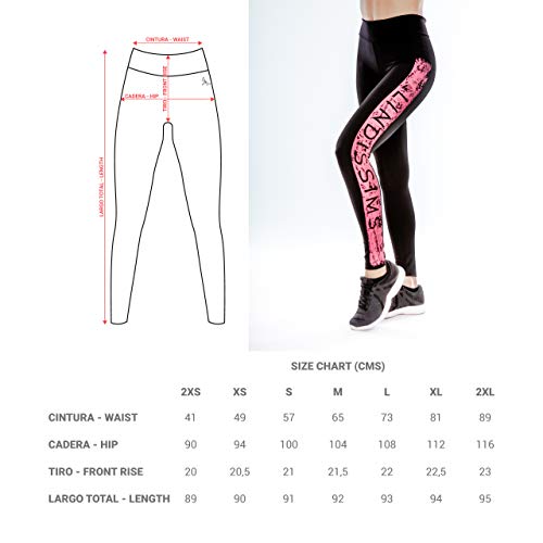 Lindissims Legging Eco-Sostenible Anax Side Band Print Mallas Deporte, Pantalones Deportivos, Cintura Alta, Yoga, Running, Fitness…