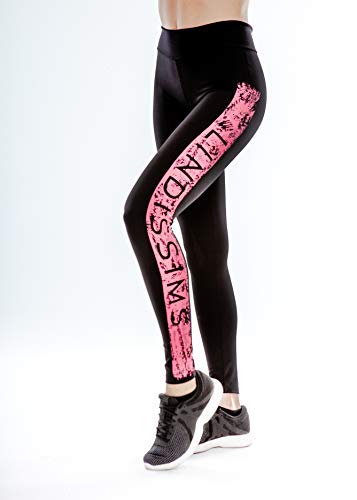 Lindissims Legging Eco-Sostenible Anax Side Band Print Mallas Deporte, Pantalones Deportivos, Cintura Alta, Yoga, Running, Fitness…