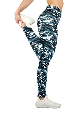 Lindissims Legging Eco-Sostenible Aqua Digital Cammo Mallas Deporte, Pantalones Deportivos, Cintura Alta, Yoga, Running, Fitness…