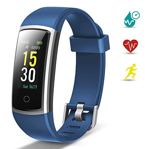 Lintelek Pulsera Actividad, Reloj Inteligente con Medidor de Ritmo Cardíaco Presión Arterial, Reloj Deportivo Compatible a Android y iOS para Hombre Mujer Niño