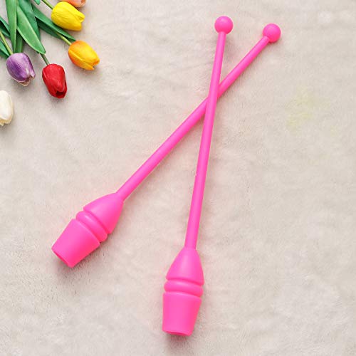 LIOOBO 1 par de Gimnasia rítmica Sticks Fun Sticks Equipo de Ejercicios para niños Adultos Gimnasia Baile Deportes (Rosa)