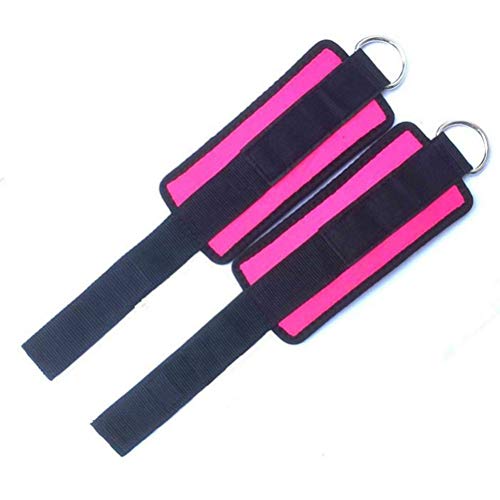 LIOOBO 2 Piezas Tobilleras Deportivas para Cable Máquinas para Entrenamiento de Piernas y Glúteos en Polea (Rosa)