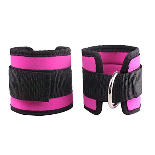 LIOOBO 2 Piezas Tobilleras Deportivas para Cable Máquinas para Entrenamiento de Piernas y Glúteos en Polea (Rosa)