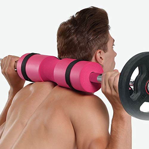 LIOOBO Almohadilla para Barra de Pesas Squats Lunges Hip thrusts protección de Hombros Cuello y Espalda en Sentadillas (Rosa)