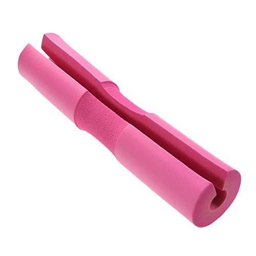 LIOOBO Almohadilla para Barra de Pesas Squats Lunges Hip thrusts protección de Hombros Cuello y Espalda en Sentadillas (Rosa)