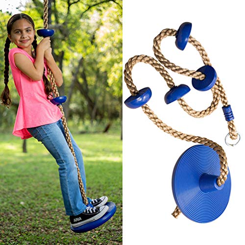LIOOBO Cuerda para trepar a los árboles con Plataformas - Columpio de Cuerda de Disco - Columpio de Juegos para niños