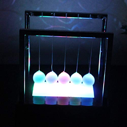 LIOOBO Iluminar Newton Cradle Balance Balls Péndulo Home Office Bumper Ball Escritorio Decoración Negro