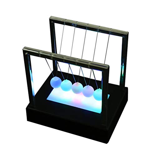 LIOOBO Iluminar Newton Cradle Balance Balls Péndulo Home Office Bumper Ball Escritorio Decoración Negro