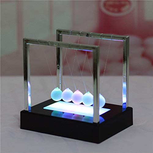 LIOOBO Iluminar Newton Cradle Balance Balls Péndulo Home Office Bumper Ball Escritorio Decoración Negro