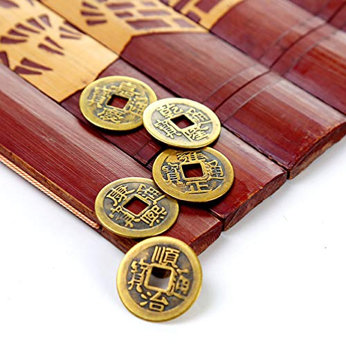 LIOOBO Paquete de 10 Monedas de Fortuna Amuleto Chino Feng Shui Monedas de adivinación i-Ching para Riqueza Prosperidad éxito Buena Suerte