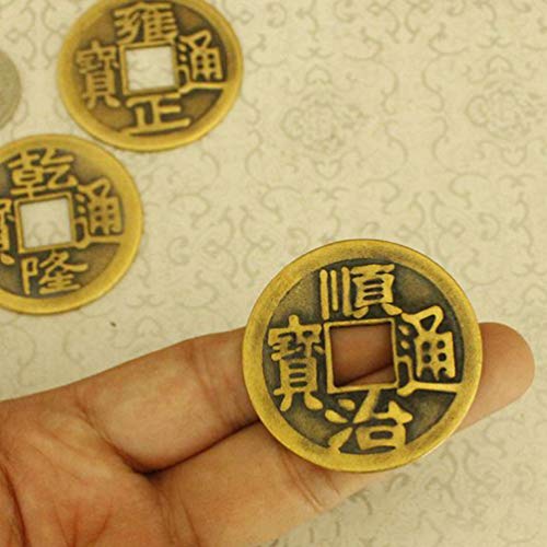 LIOOBO Paquete de 10 Monedas de Fortuna Amuleto Chino Feng Shui Monedas de  adivinación i-Ching para Riqueza Prosperidad éxito Buena Suerte