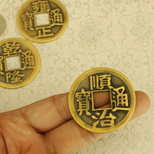 LIOOBO Paquete de 10 Monedas de Fortuna Amuleto Chino Feng Shui Monedas de adivinación i-Ching para Riqueza Prosperidad éxito Buena Suerte