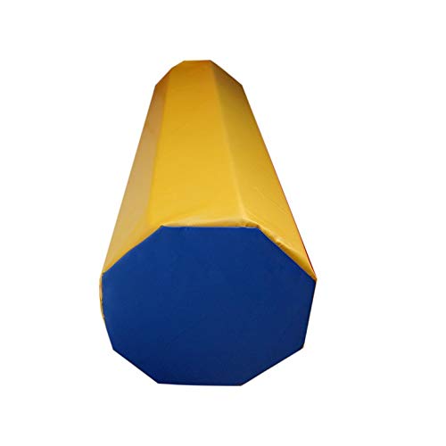 Liquidación Stock Gimnasia Mat Columna Octogonal Vaso Mezcla Color PVC Habilidad Forma Desarrollo Ejercicio Gimnasio Niños Niños Tumbling Somersault - Azul y Amarillo Completo Completo 77 * 60 * 60cm