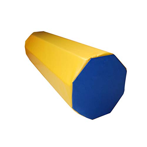 Liquidación Stock Gimnasia Mat Columna Octogonal Vaso Mezcla Color PVC Habilidad Forma Desarrollo Ejercicio Gimnasio Niños Niños Tumbling Somersault - Azul y Amarillo Completo Completo 77 * 60 * 60cm