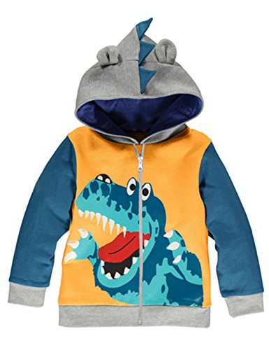 LitBud Niños Sudaderas con Capucha para niños Niño pequeño Dinosaurio de Dibujos Animados Jurassic World Park Navidad Acción de Gracias Cremallera Packaway Otoño Coat Reino Unido 6-7 años 7T