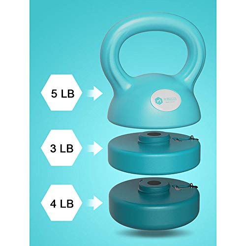 LIUYUE Kettlebell, Kettlebells Ajustables （5LB / 8LB / 9LB / 12LB Fitness Kettlebell Equipo De Sentadillas para Entrenamiento Deportivo con Mancuernas-Azul