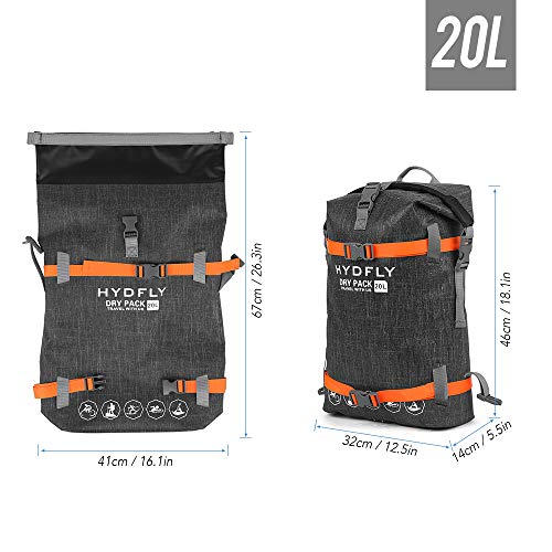 Lixada Bolsa Estanca Seca Impermeable Roll-Top Mochila Impermeable para Trekking Nadar Kayak Deportes Acuáticos 10L/15L/20L