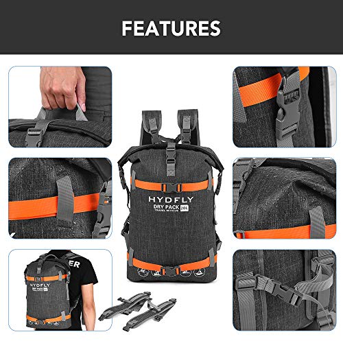 Lixada Bolsa Estanca Seca Impermeable Roll-Top Mochila Impermeable para Trekking Nadar Kayak Deportes Acuáticos 10L/15L/20L
