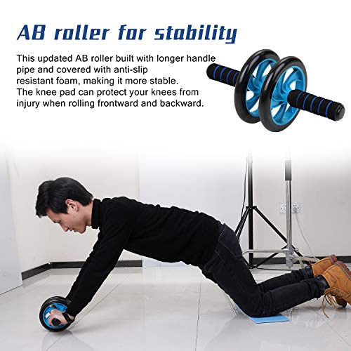 Lixada Rueda Abdominal Kit 4/5 en 1 con Push-UP Bar Cuerda para Saltar Esterilla de Rodilla para Fuerza Muscular Fitness Ejercicio en Casa