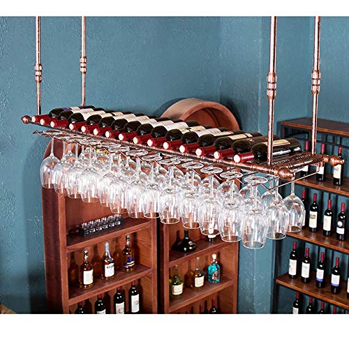 LJFJJ Soporte for Copas Soporte de Cristal for Colgar Boca Abajo Unidad Barra Flotante Estantes Estante de Copa de Vino de Hierro Metálico Home Bar Portavasos de Vino Tinto Colgante