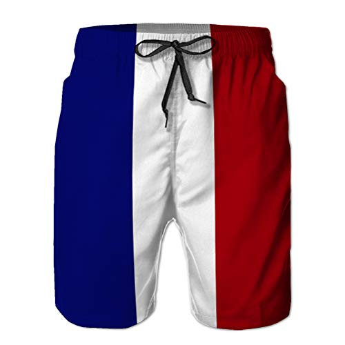LJKHas232 Casual Sport Swim Trunks Beach Wear Shorts de Playa para Hombres Fondo de Pantalla y Concepto de Fondo de la Bandera de Francia M